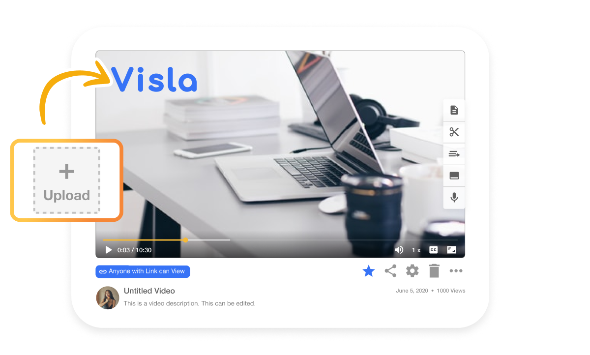 Visla logo upload tool, allowing marketing teams to integrate their brand logos into video content for increased brand presence and recognition.